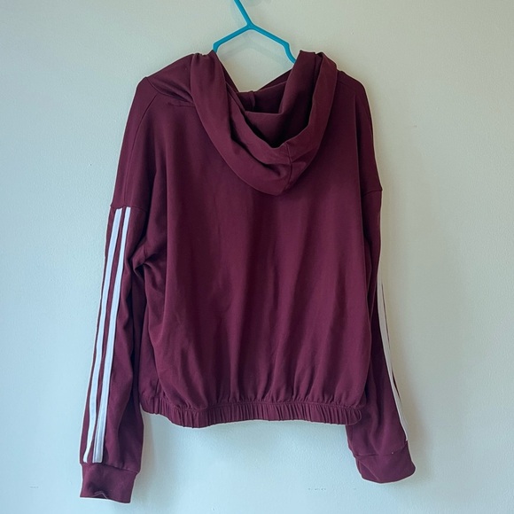 🌼 5/$25 Urban Kids Maroon Hoodie S 8 Cropped Pullover with Drawstring Hem Stripe - Picture 8 of 8